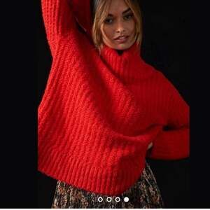 Maeve Anthropologie Chunky Knit Cowl Neck Sweater Women's Small Cherry Red